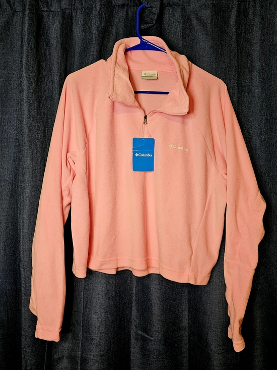 Columbia Tops - Columbia Womens Glacial Cropped II 1/2 Zip Top PINK XL NEW